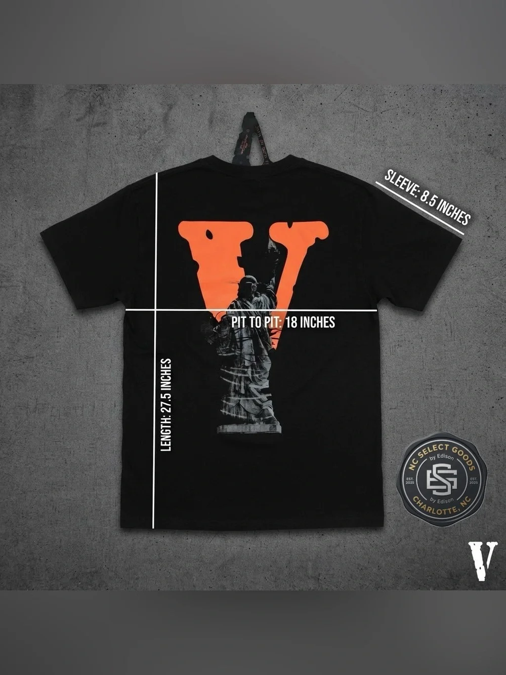 VLONE Liberty Black T-Shirt Medium Statue of Liberty Graphic Tee